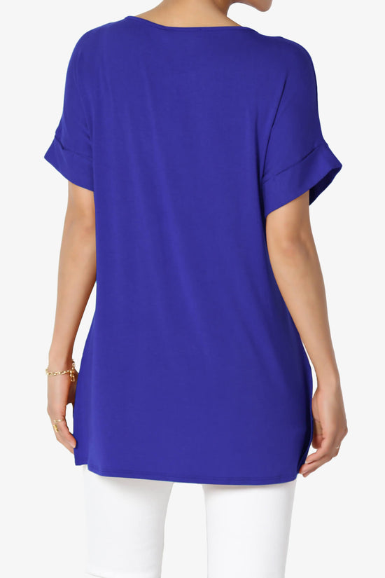 Poloma Modal Jersey Boat Neck Top BRIGHT BLUE_2