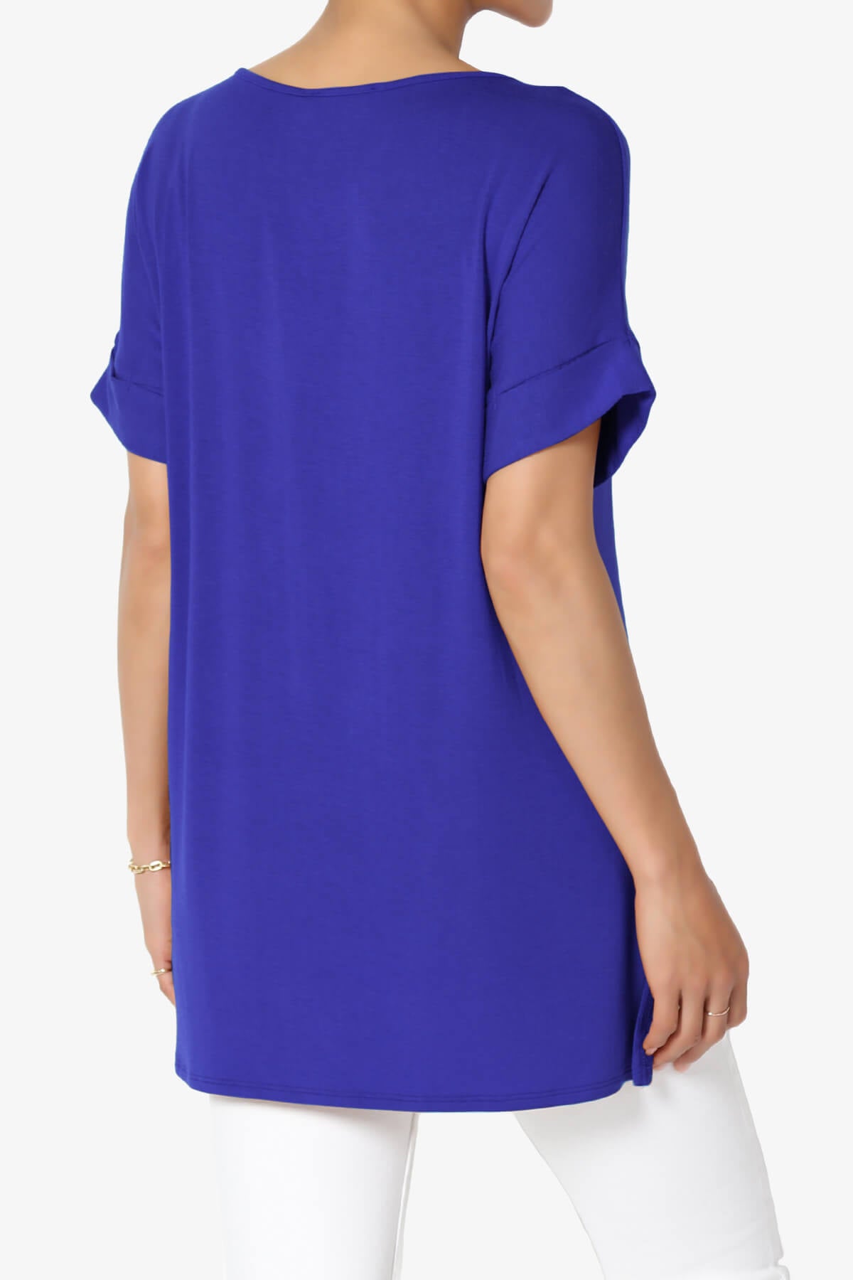 Poloma Modal Jersey Boat Neck Top BRIGHT BLUE_4