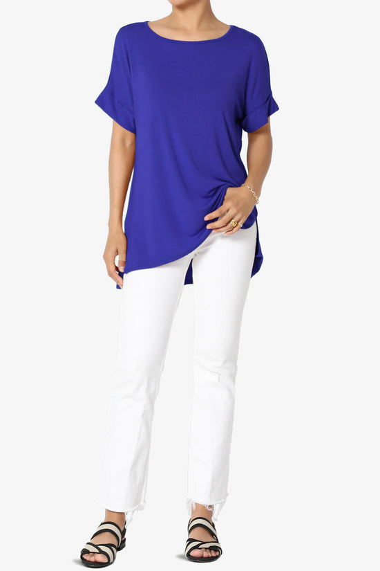 Poloma Modal Jersey Boat Neck Top BRIGHT BLUE_6