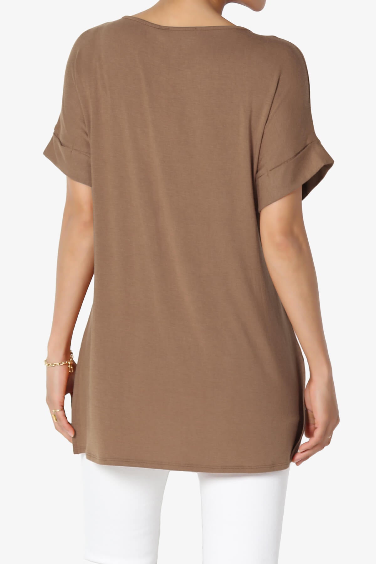 Poloma Modal Jersey Boat Neck Top DEEP CAMEL_2