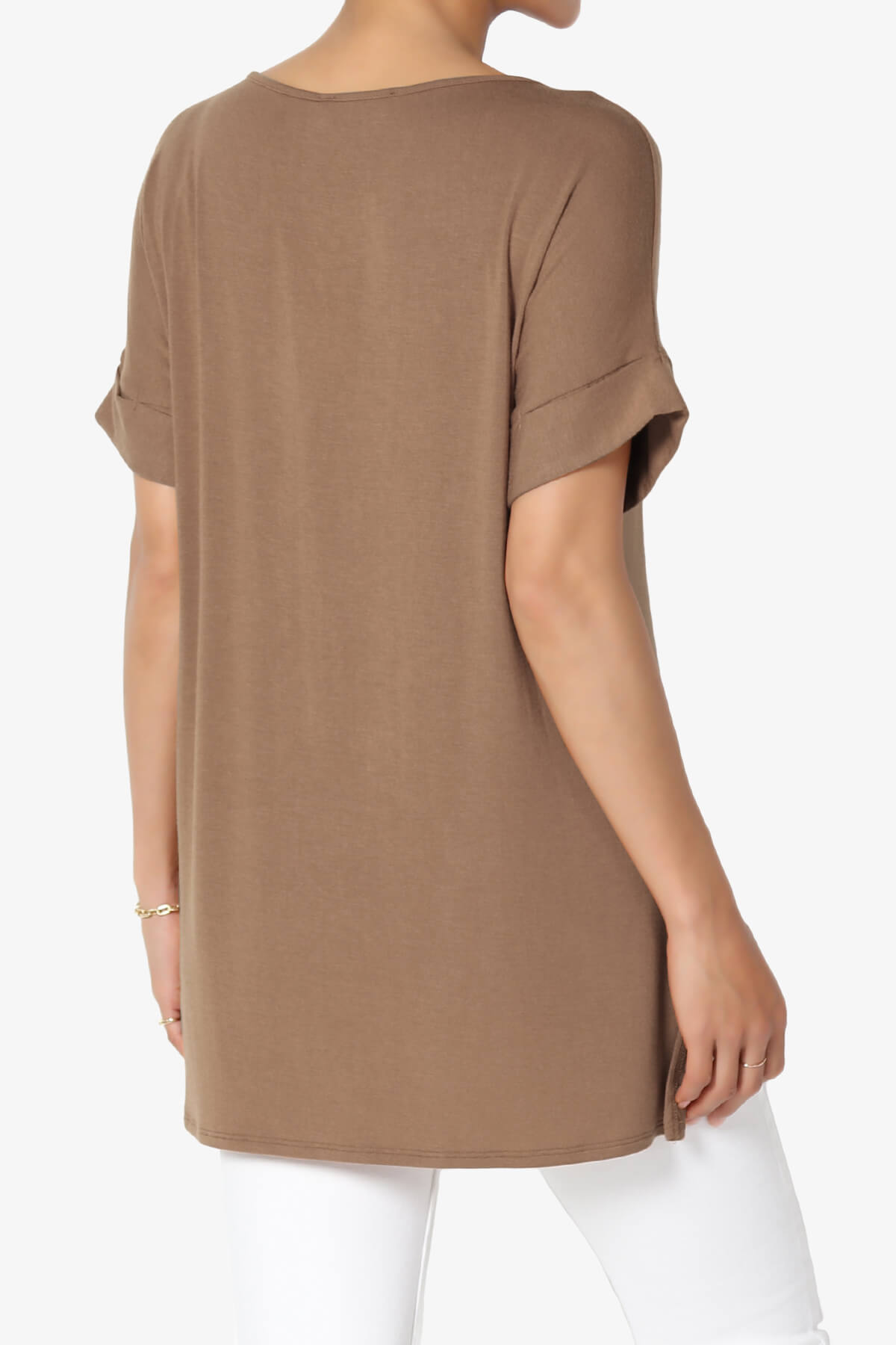 Poloma Modal Jersey Boat Neck Top DEEP CAMEL_4