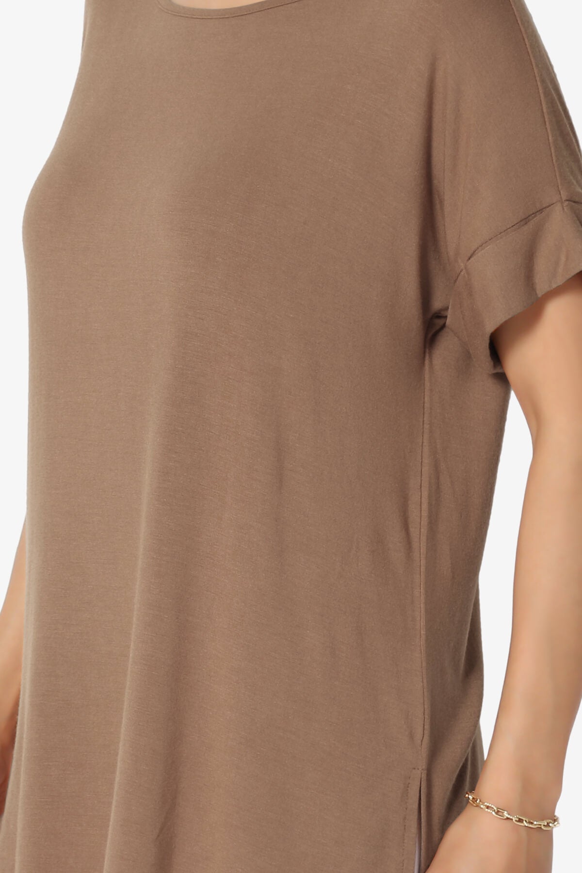 Poloma Modal Jersey Boat Neck Top DEEP CAMEL_5