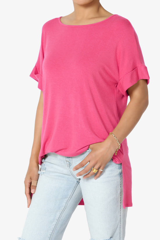 Poloma Modal Jersey Boat Neck Top FUCHSIA_3