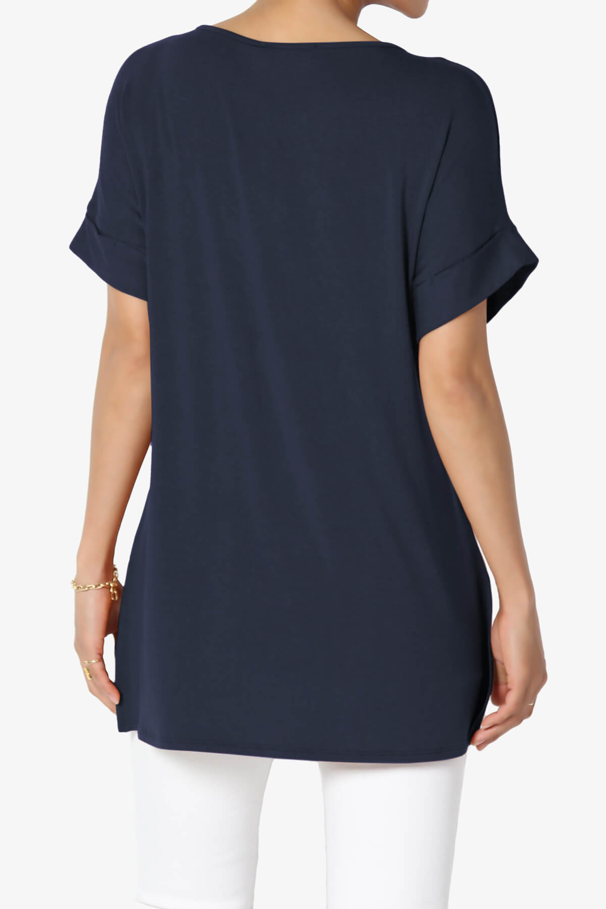 Poloma Modal Jersey Boat Neck Top NAVY_2