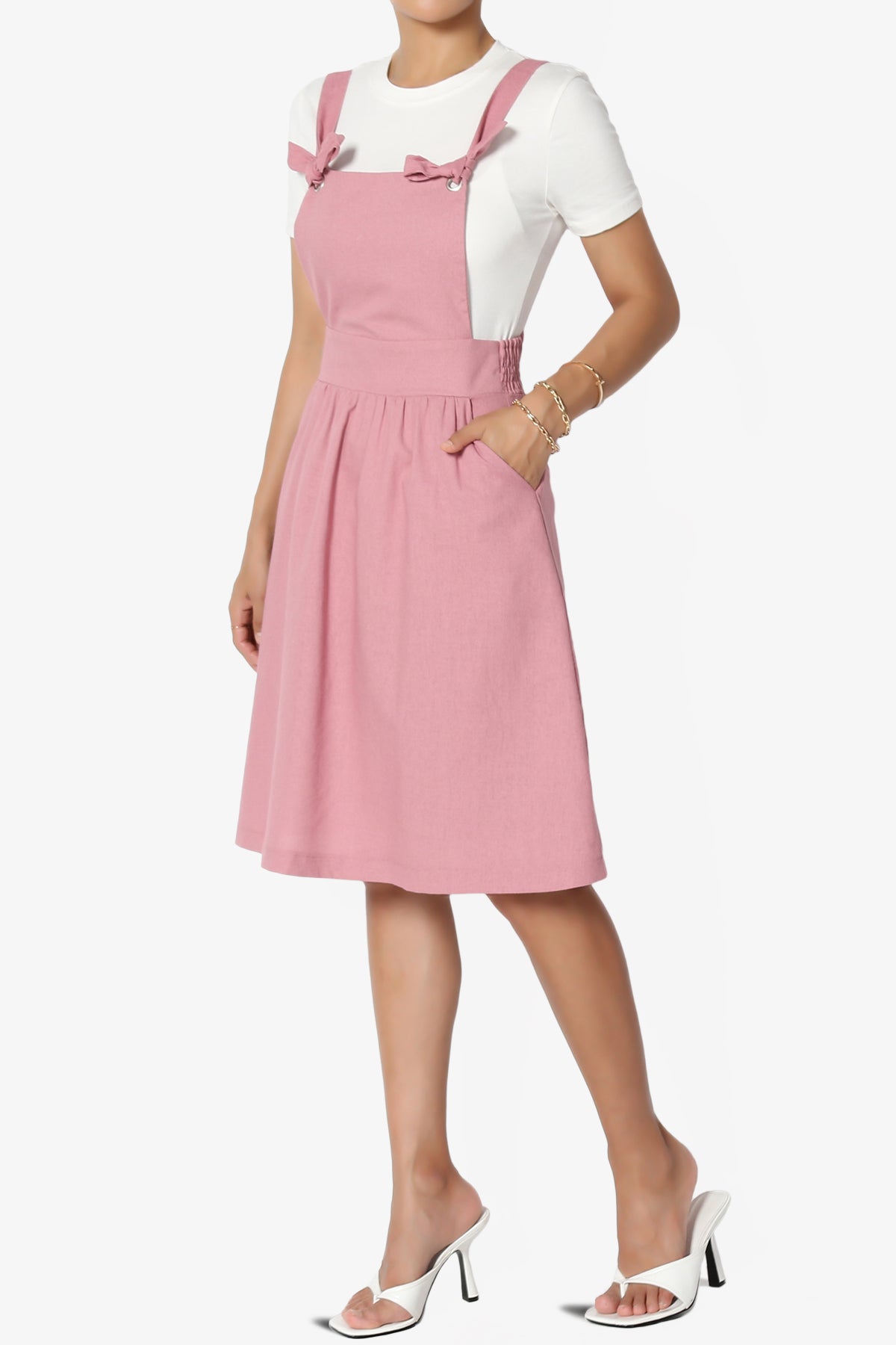 Titus Linen Suspender A-Line Skirt