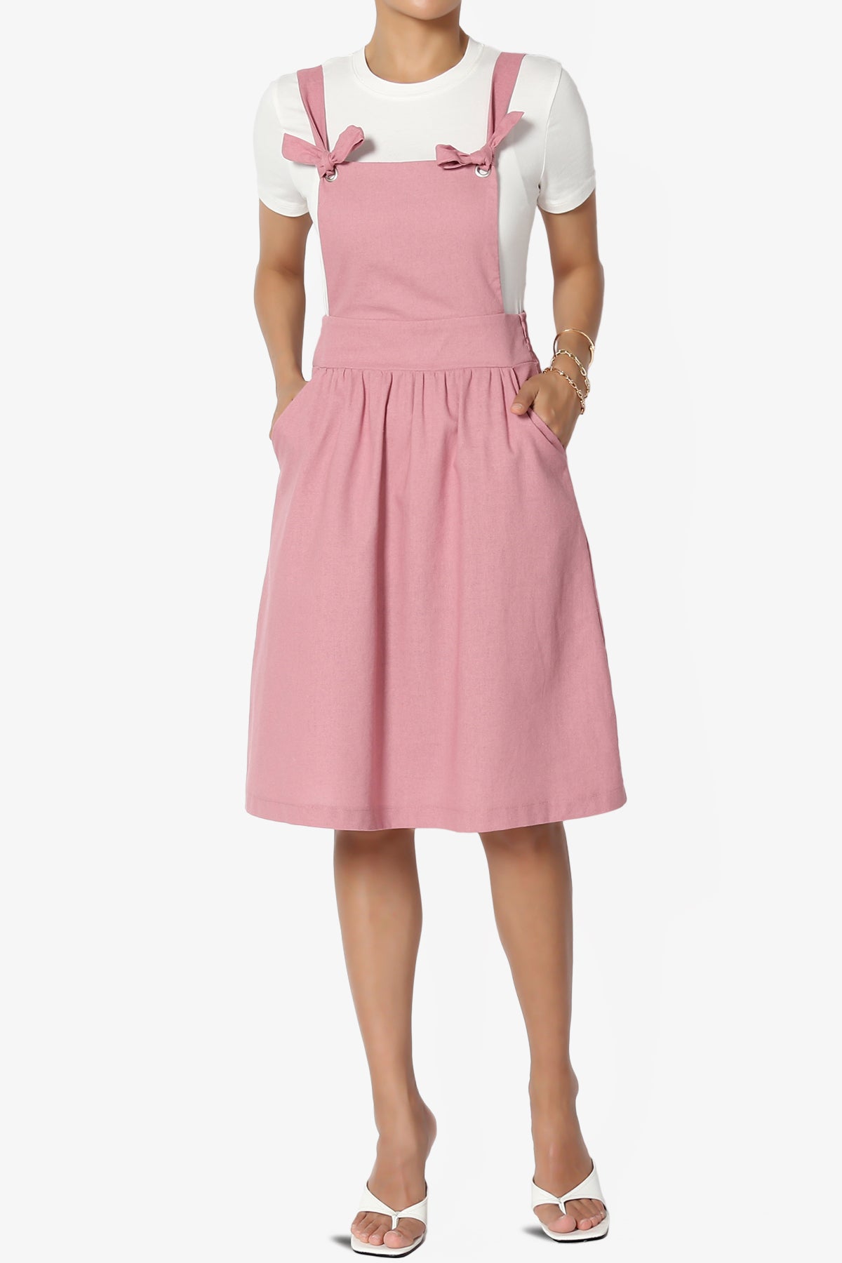 Titus Linen Suspender A-Line Skirt