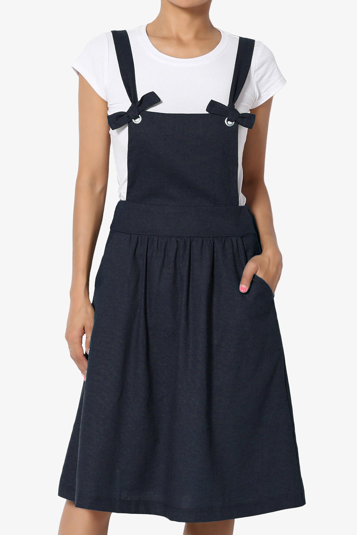 Titus Linen Suspender A-Line Skirt