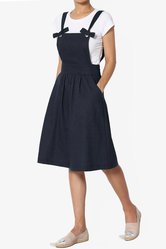 Titus Linen Suspender A-Line Skirt