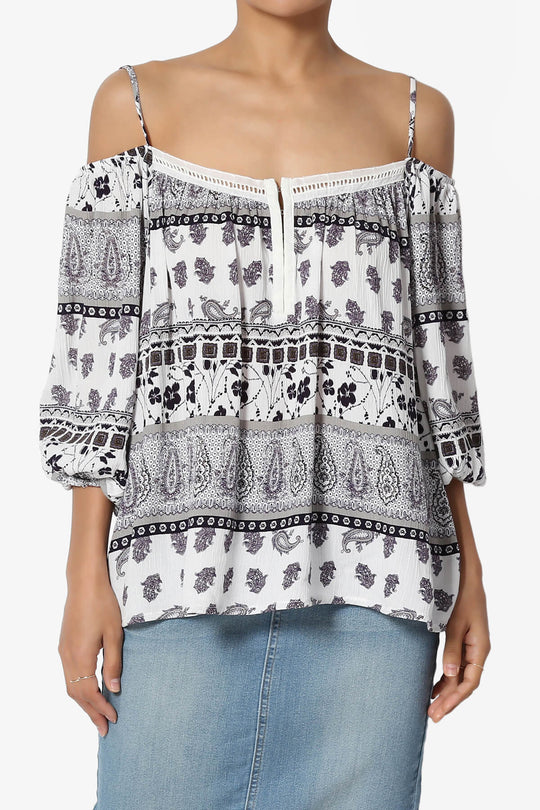 Scamp Paisley Cold Shoulder Top