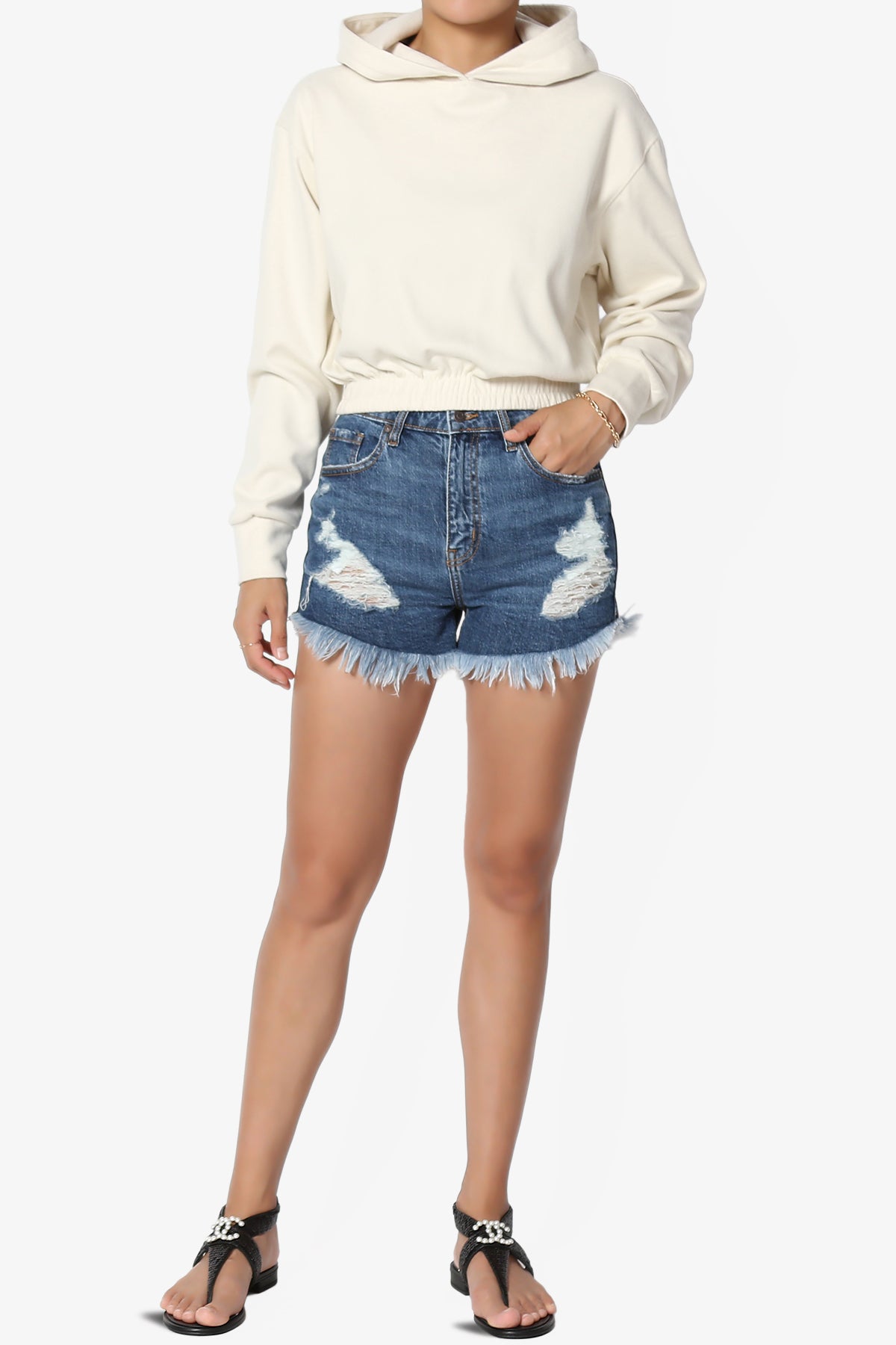 Brenna Brushed Terry Cropped Hoodie