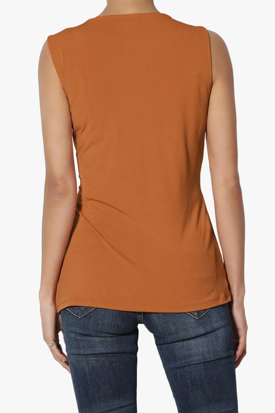 Qutie Knot Front Tank Top ALMOND_2