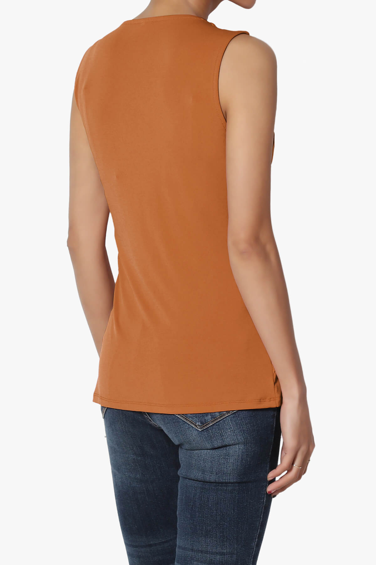 Qutie Knot Front Tank Top ALMOND_4