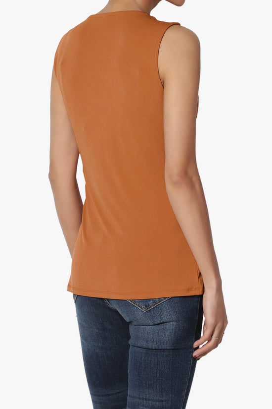 Qutie Knot Front Tank Top ALMOND_4