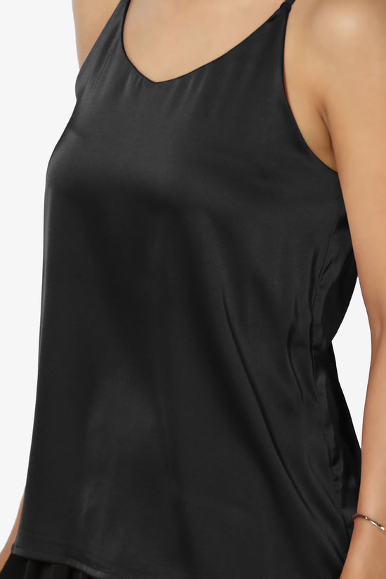 Rozlyn Silky Satin Camisole Top BLACK_5