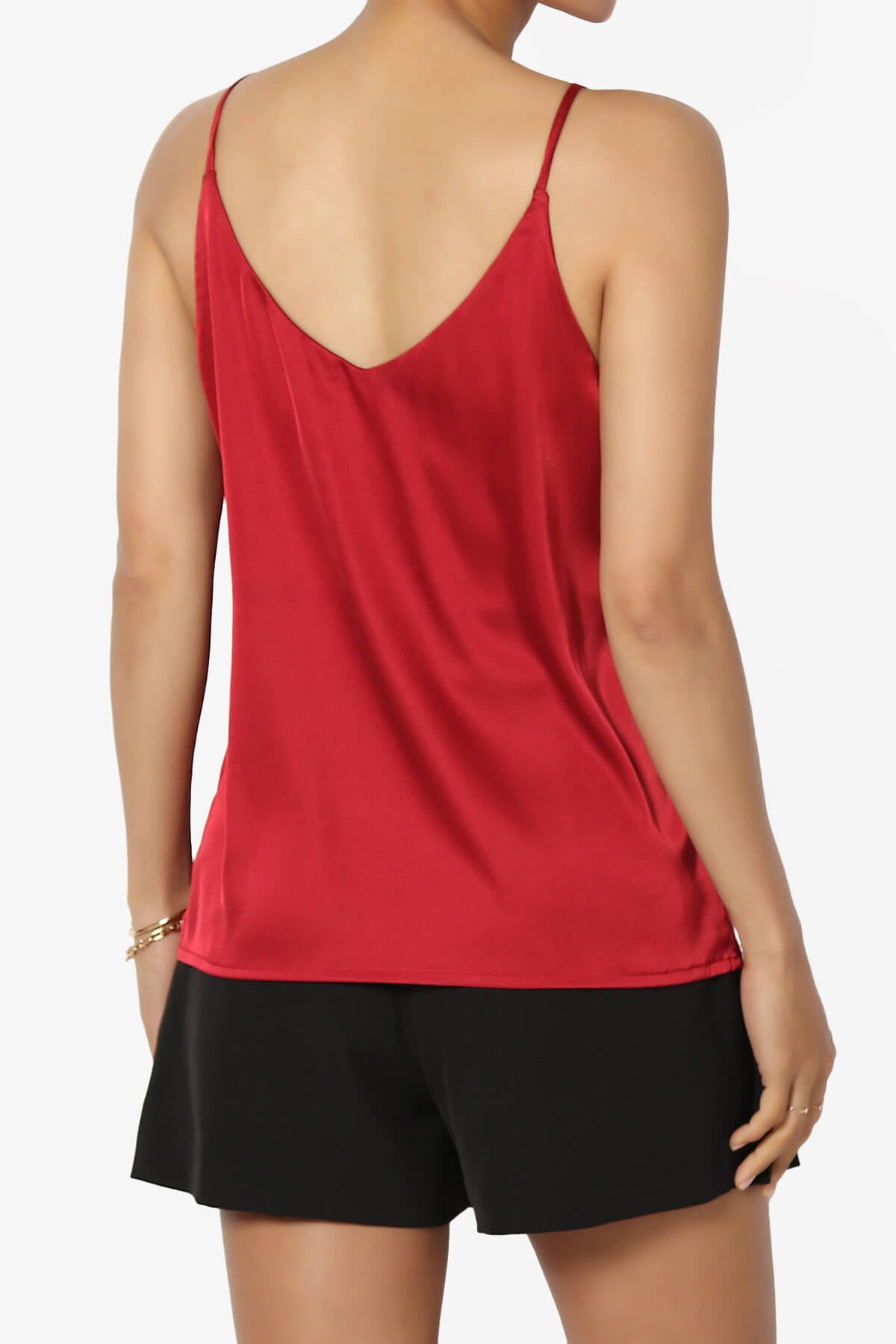 Rozlyn Silky Satin Camisole Top BURGUNDY_2