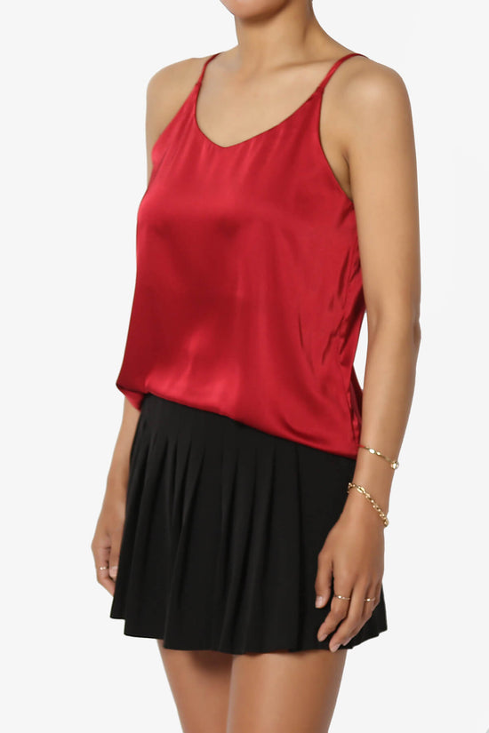 Rozlyn Silky Satin Camisole Top BURGUNDY_3