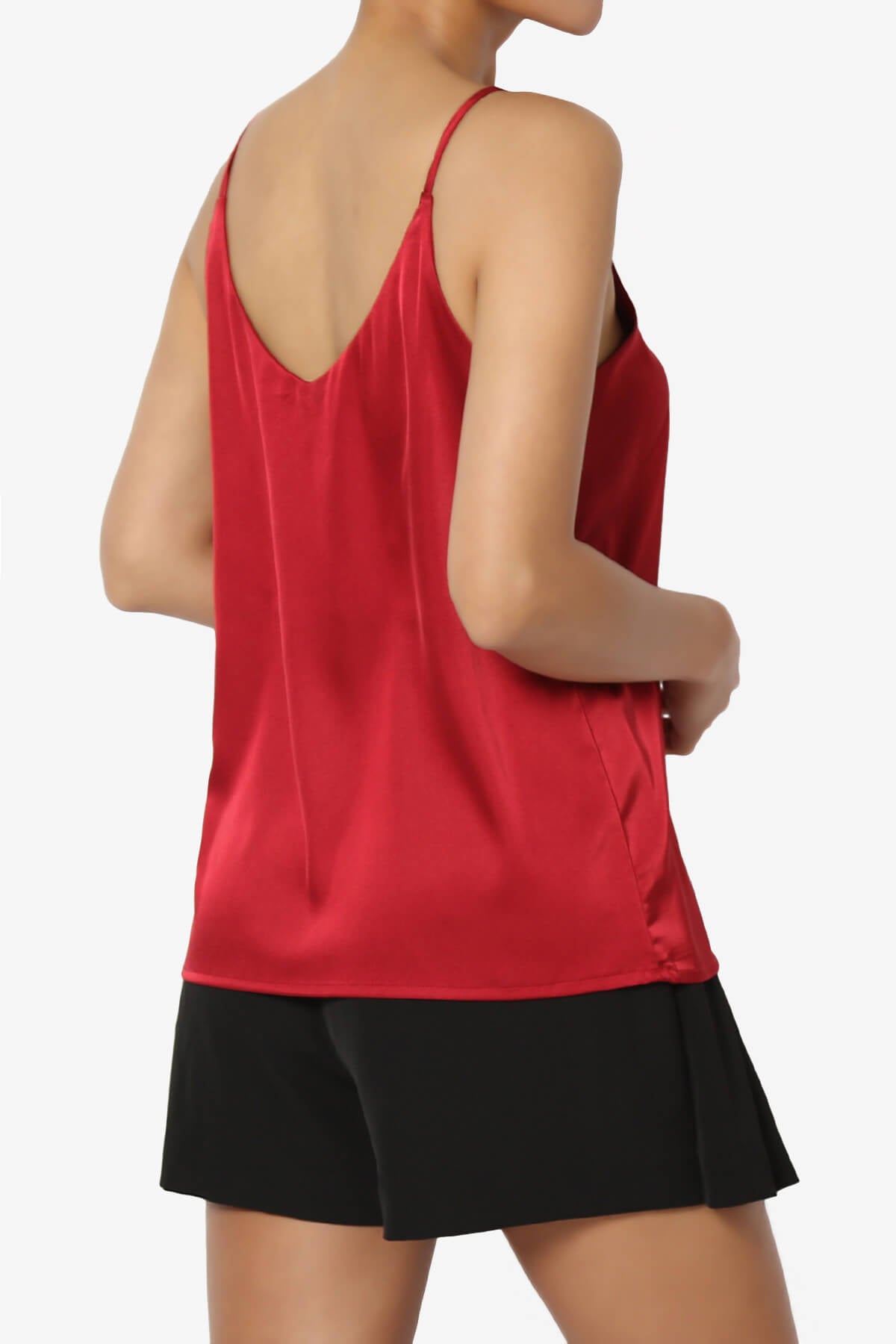 Rozlyn Silky Satin Camisole Top BURGUNDY_4