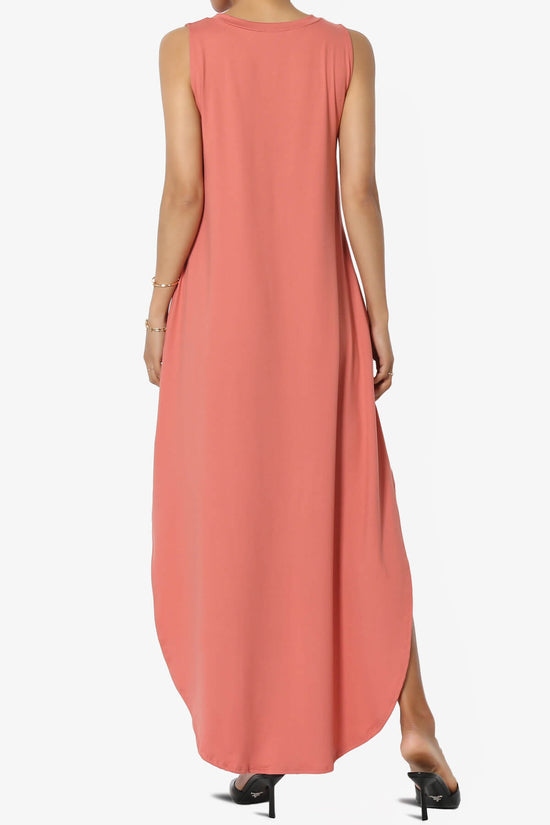 Rozlyn Sleeveless Slit Maxi Dress ASH ROSE_2