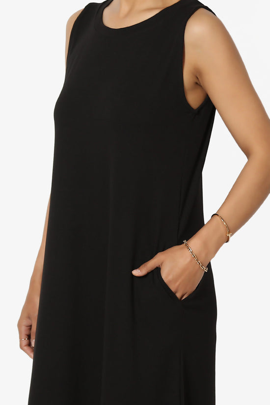 Rozlyn Sleeveless Slit Maxi Dress BLACK_5