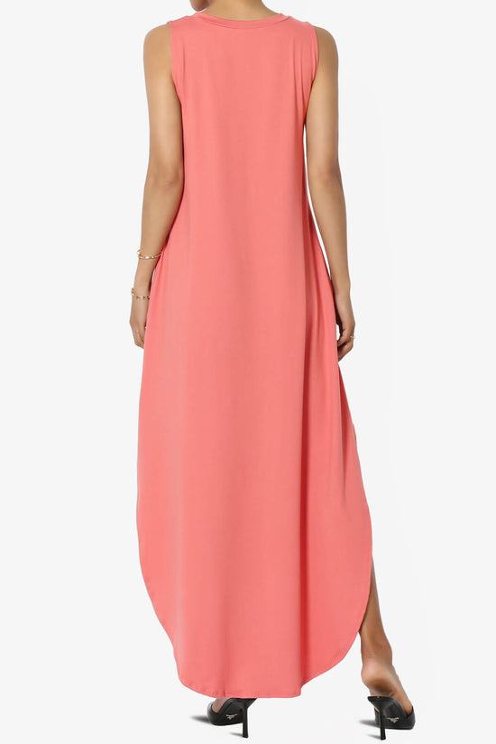 Rozlyn Sleeveless Slit Maxi Dress CORAL_2