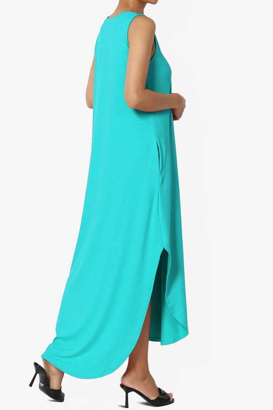 Rozlyn Sleeveless Slit Maxi Dress ICE BLUE_4