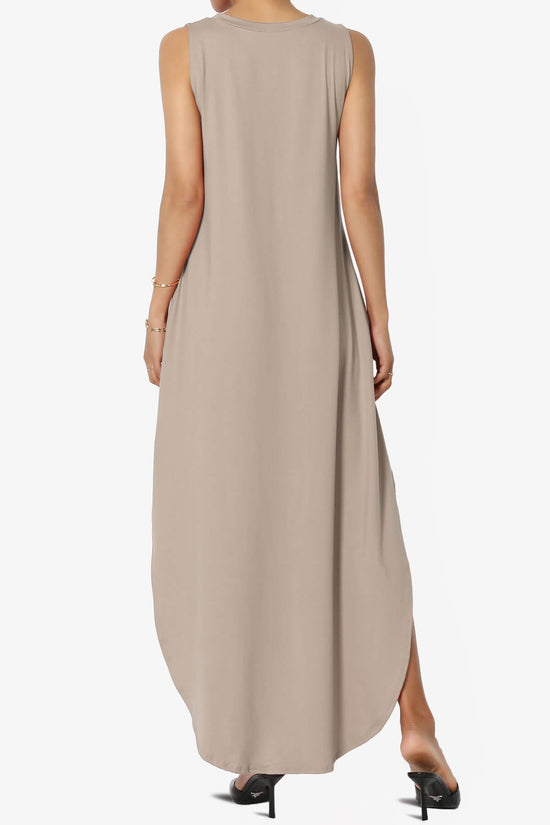 Rozlyn Sleeveless Slit Maxi Dress LIGHT MOCHA_2