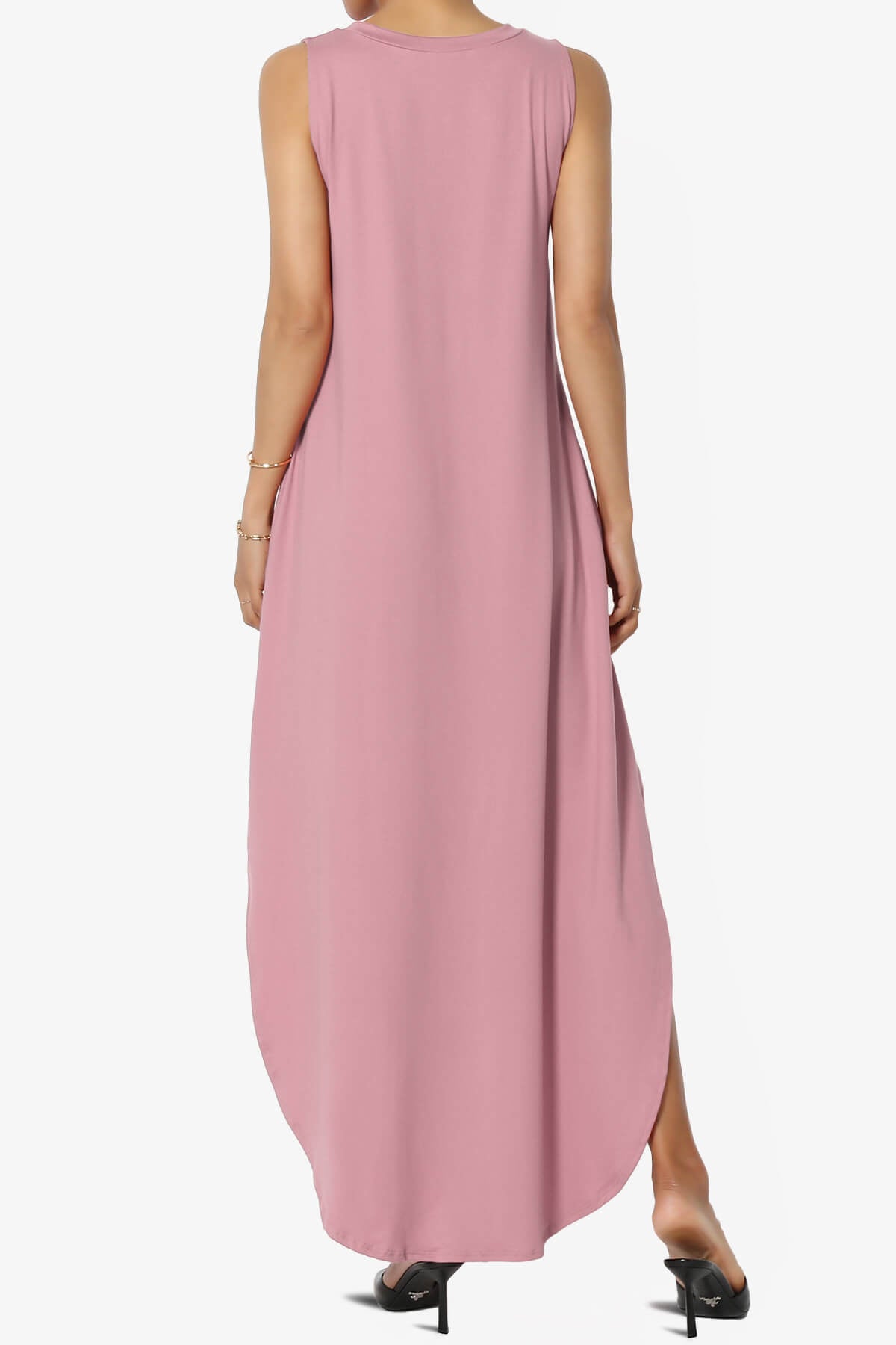 Rozlyn Sleeveless Slit Maxi Dress LIGHT ROSE_2