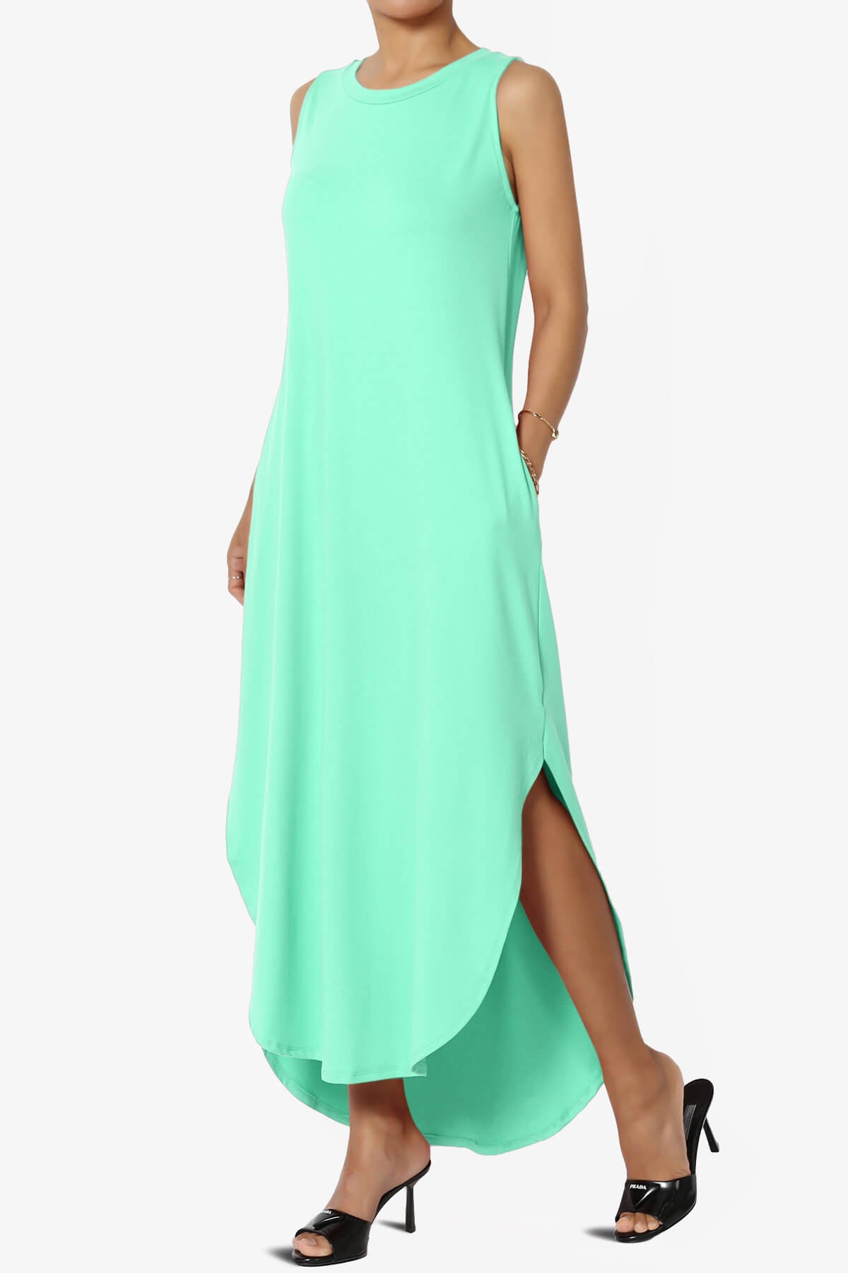 Rozlyn Sleeveless Slit Maxi Dress MINT_3