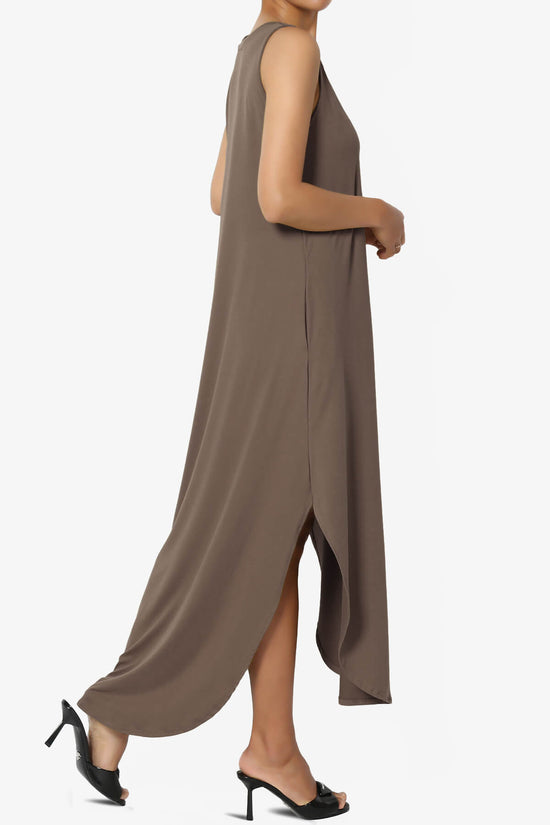 Rozlyn Sleeveless Slit Maxi Dress MOCHA_4