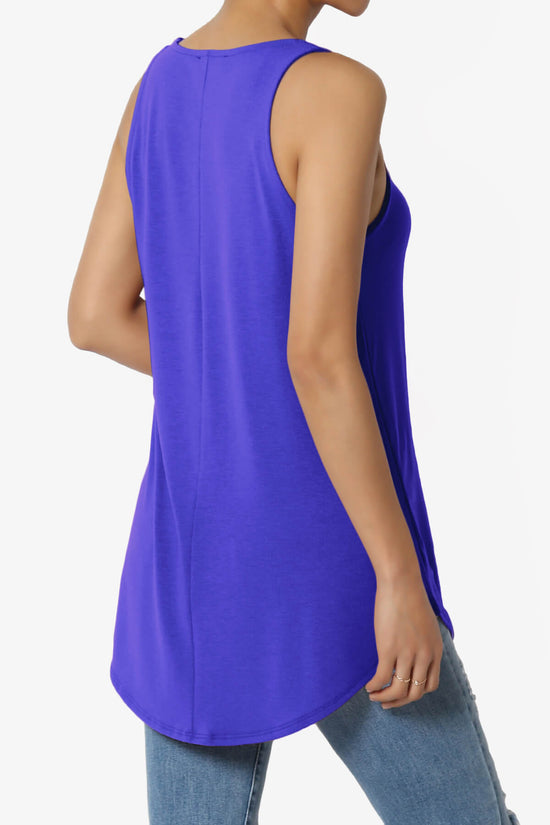 Santo Scoop Neck Loose Fit Tank Top BRIGHT BLUE_4