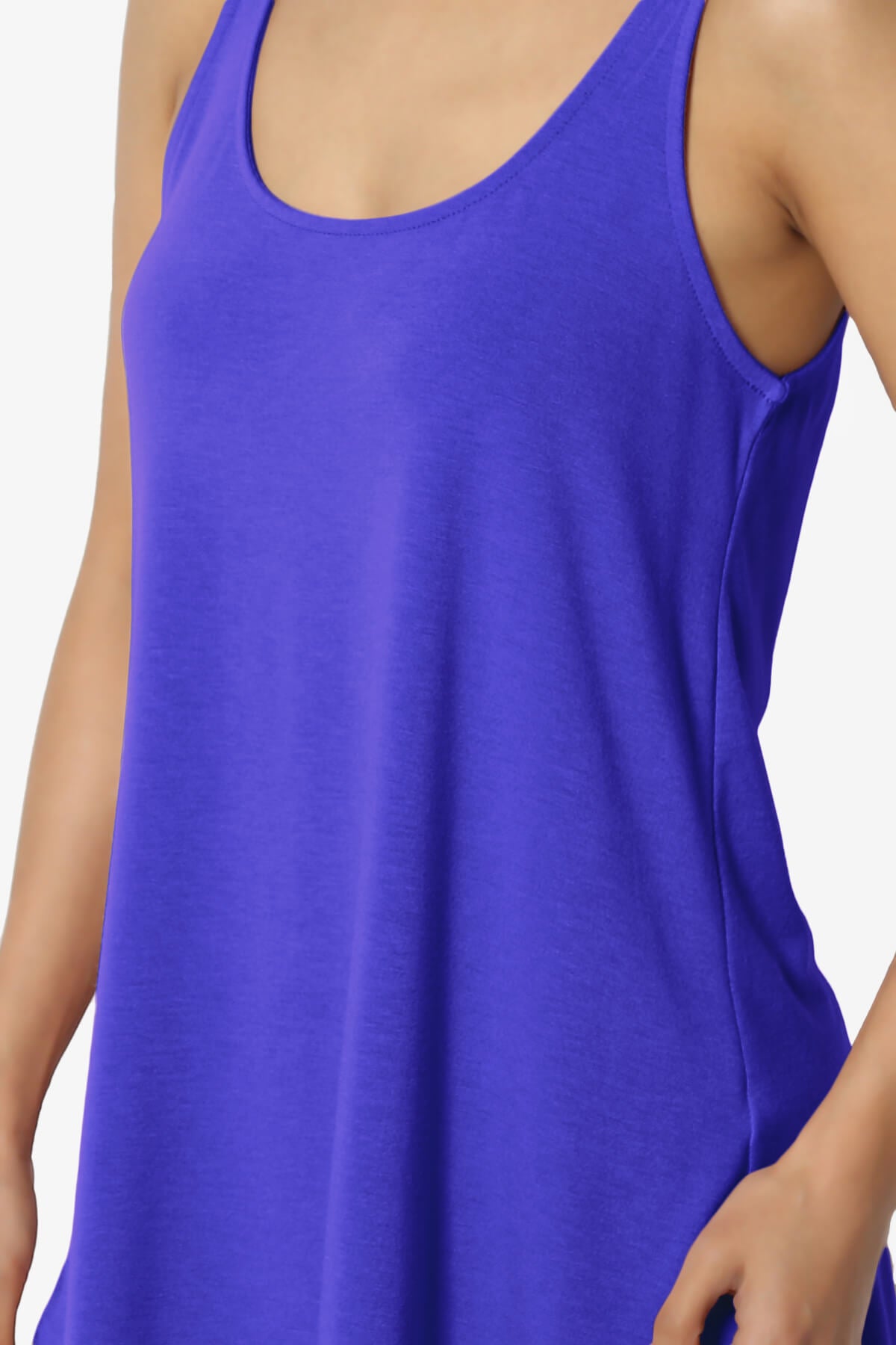 Santo Scoop Neck Loose Fit Tank Top BRIGHT BLUE_5