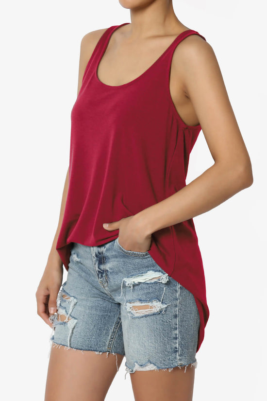 Santo Scoop Neck Loose Fit Tank Top BURGUNDY_3
