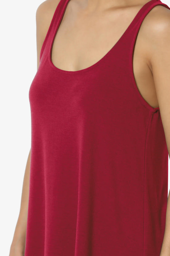 Santo Scoop Neck Loose Fit Tank Top BURGUNDY_5