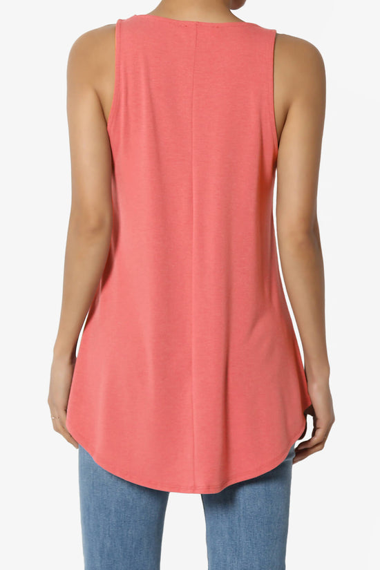 Santo Scoop Neck Loose Fit Tank Top CORAL_2