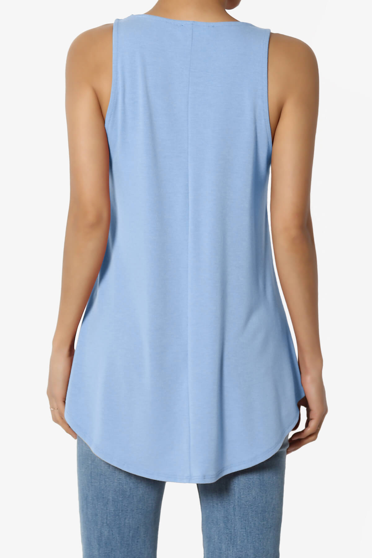 Santo Scoop Neck Loose Fit Tank Top LIGHT BLUE_2