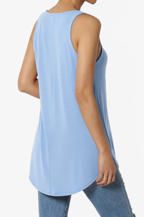 Santo Scoop Neck Loose Fit Tank Top LIGHT BLUE_4