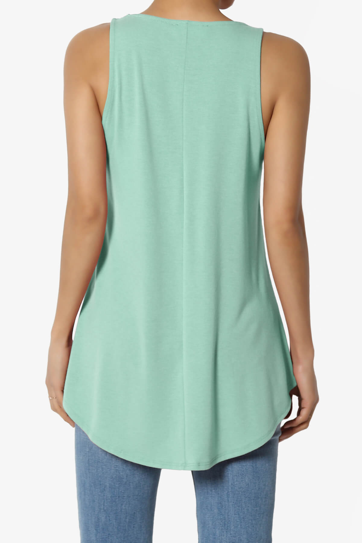 Santo Scoop Neck Loose Fit Tank Top LIGHT GREEN_2