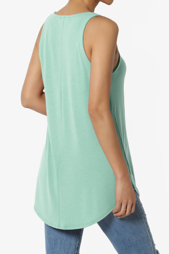 Santo Scoop Neck Loose Fit Tank Top LIGHT GREEN_4