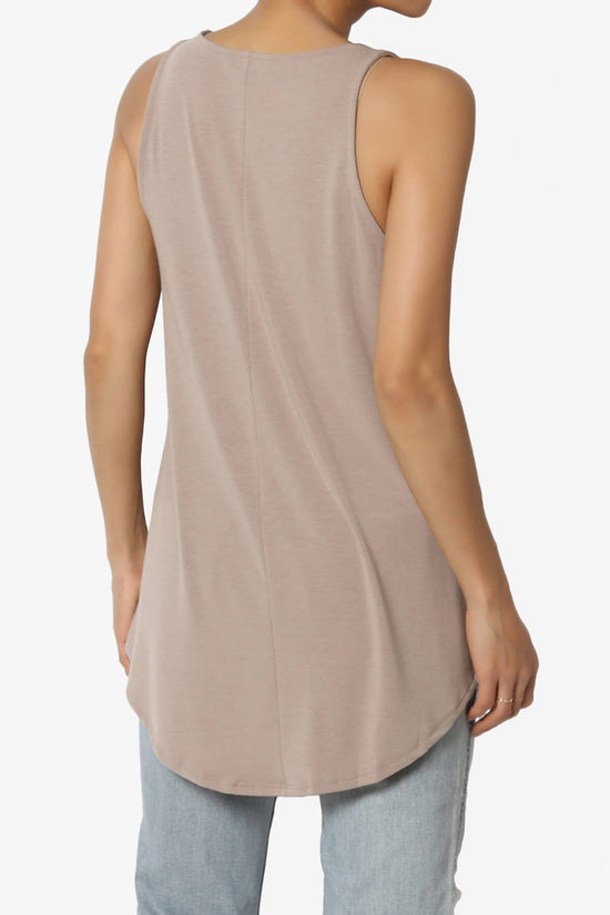 Santo Scoop Neck Loose Fit Tank Top LIGHT MOCHA_2