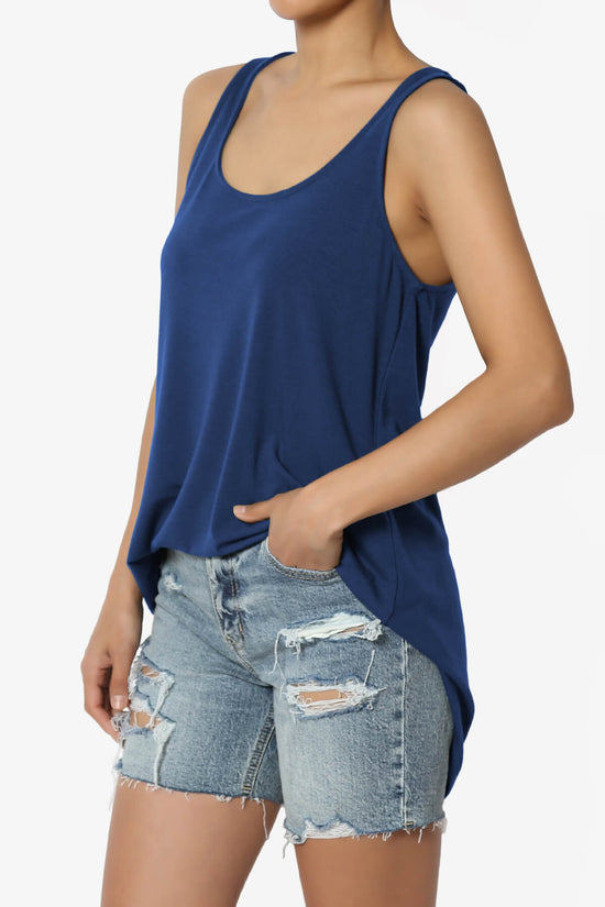 Santo Scoop Neck Loose Fit Tank Top LIGHT NAVY_3