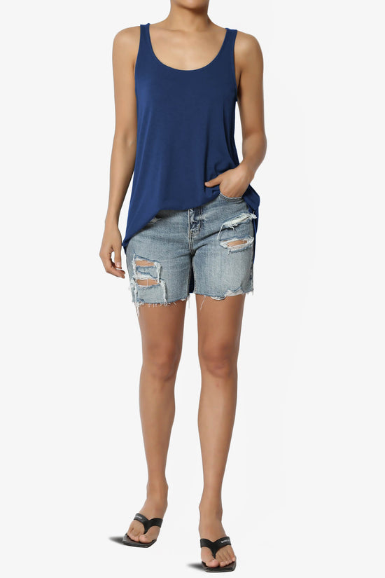 Santo Scoop Neck Loose Fit Tank Top LIGHT NAVY_6