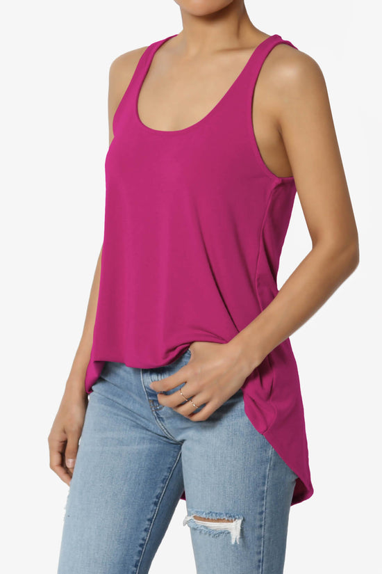Santo Scoop Neck Loose Fit Tank Top MAGENTA_3
