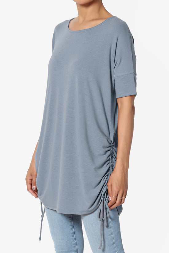 Selenna Jersey Ruched Top CEMENT_3