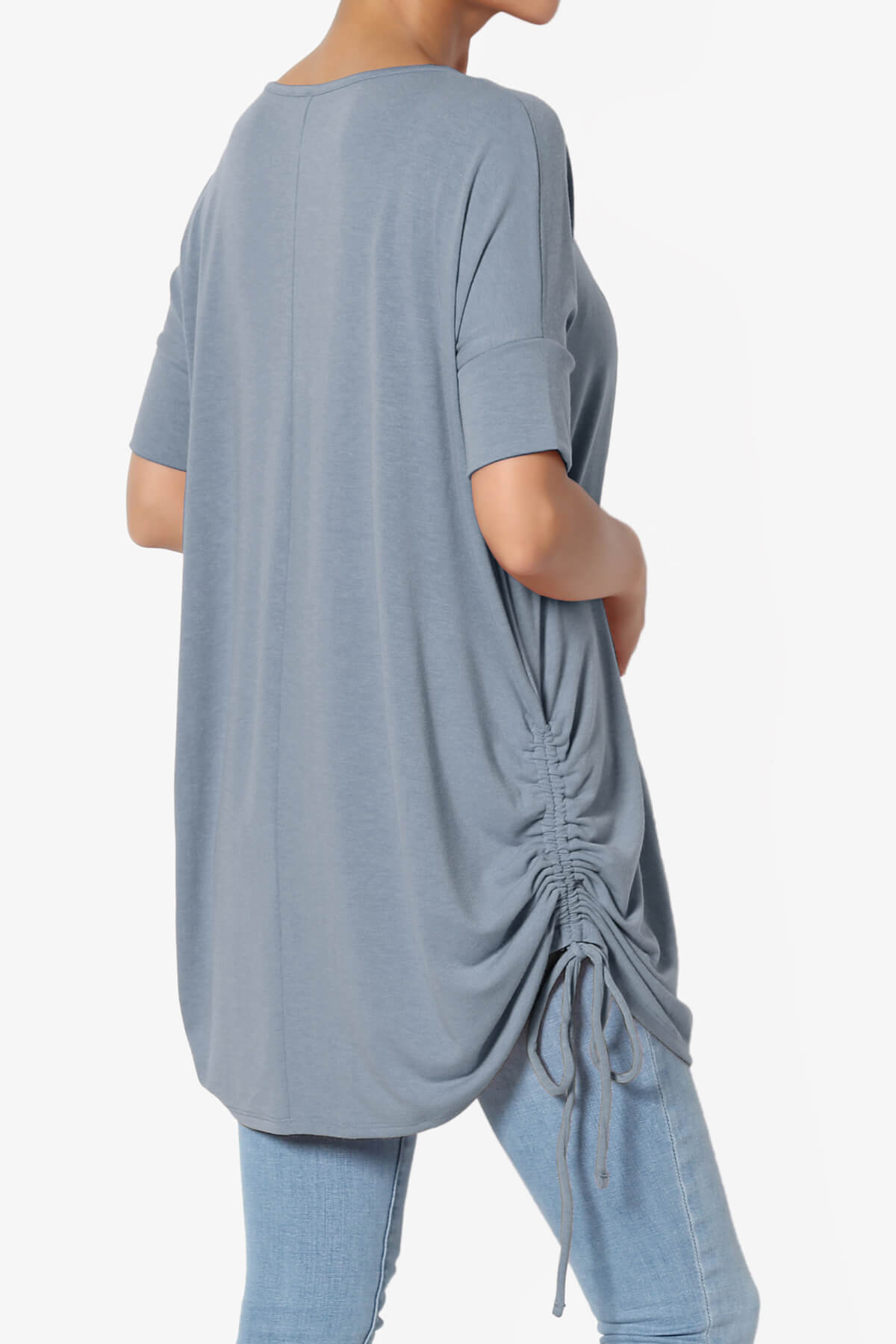 Selenna Jersey Ruched Top CEMENT_4