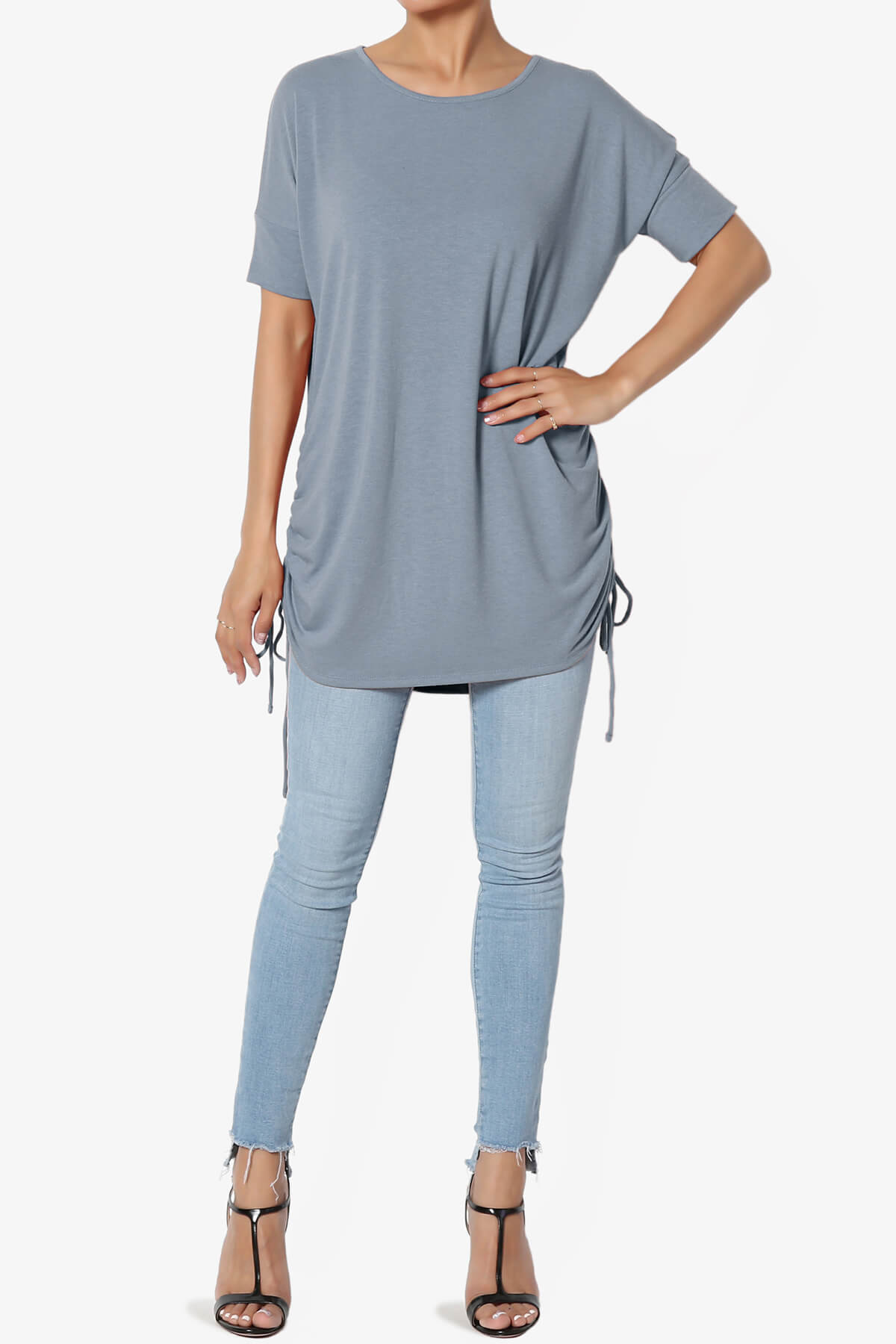 Selenna Jersey Ruched Top CEMENT_6