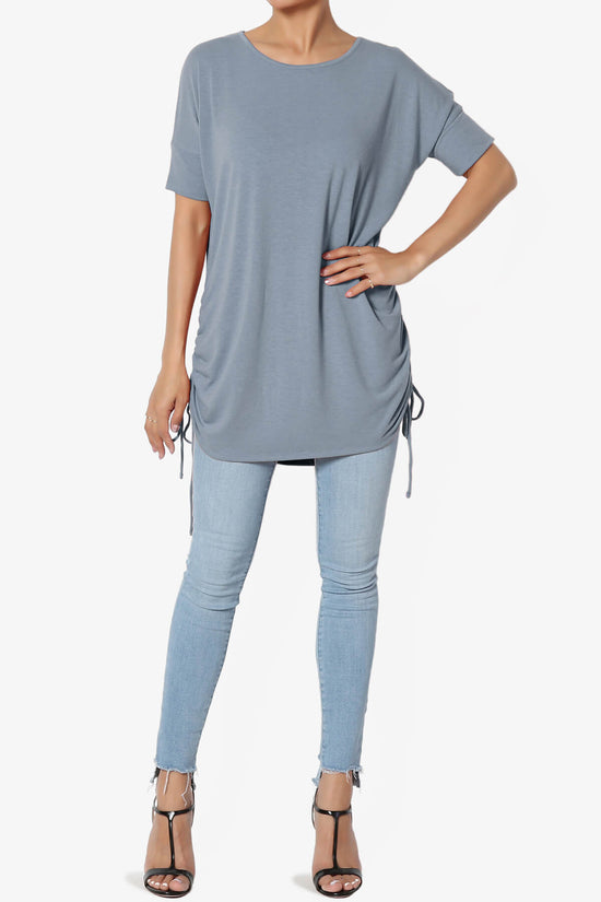 Selenna Jersey Ruched Top CEMENT_6