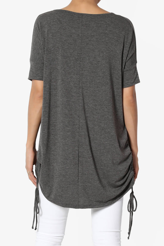 Selenna Jersey Ruched Top CHARCOAL_2