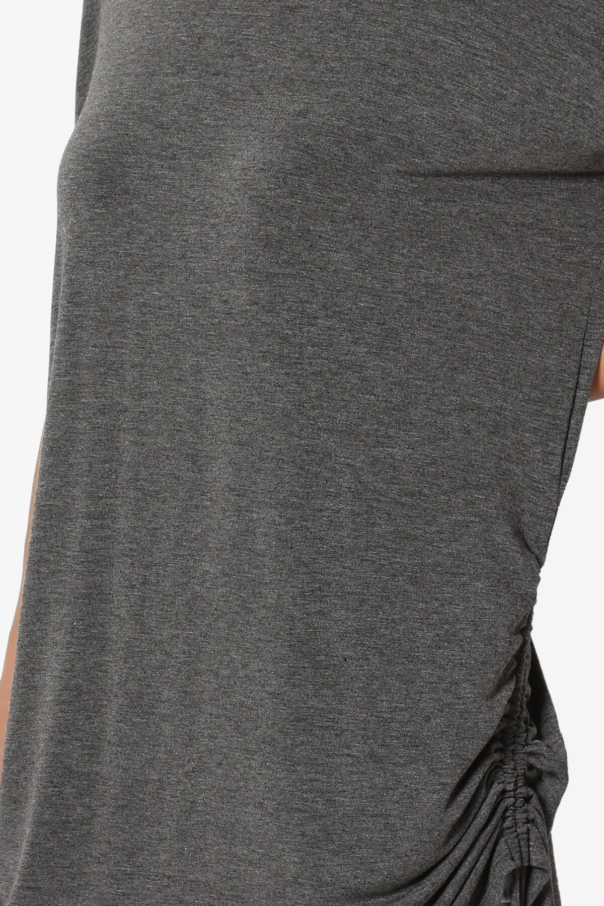 Selenna Jersey Ruched Top CHARCOAL_5