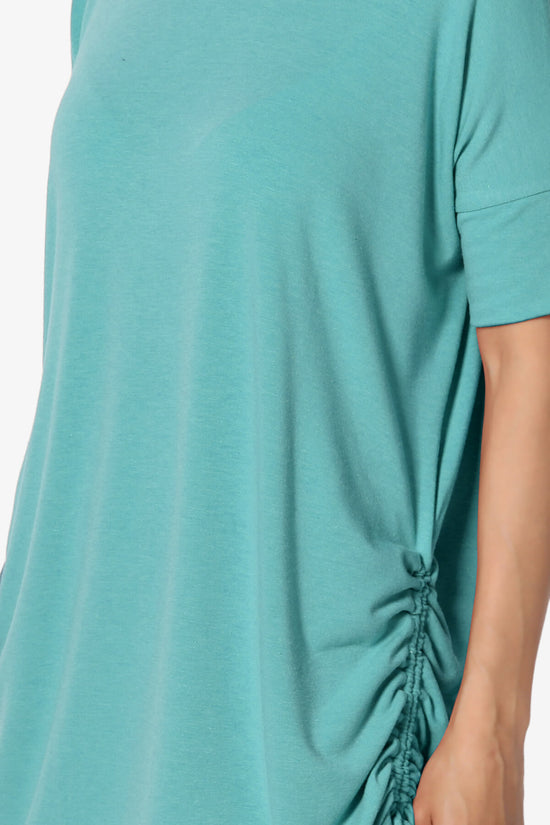 Selenna Jersey Ruched Top DUSTY TEAL_5