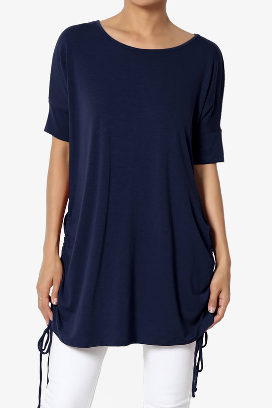 Selenna Jersey Ruched Top NAVY_1